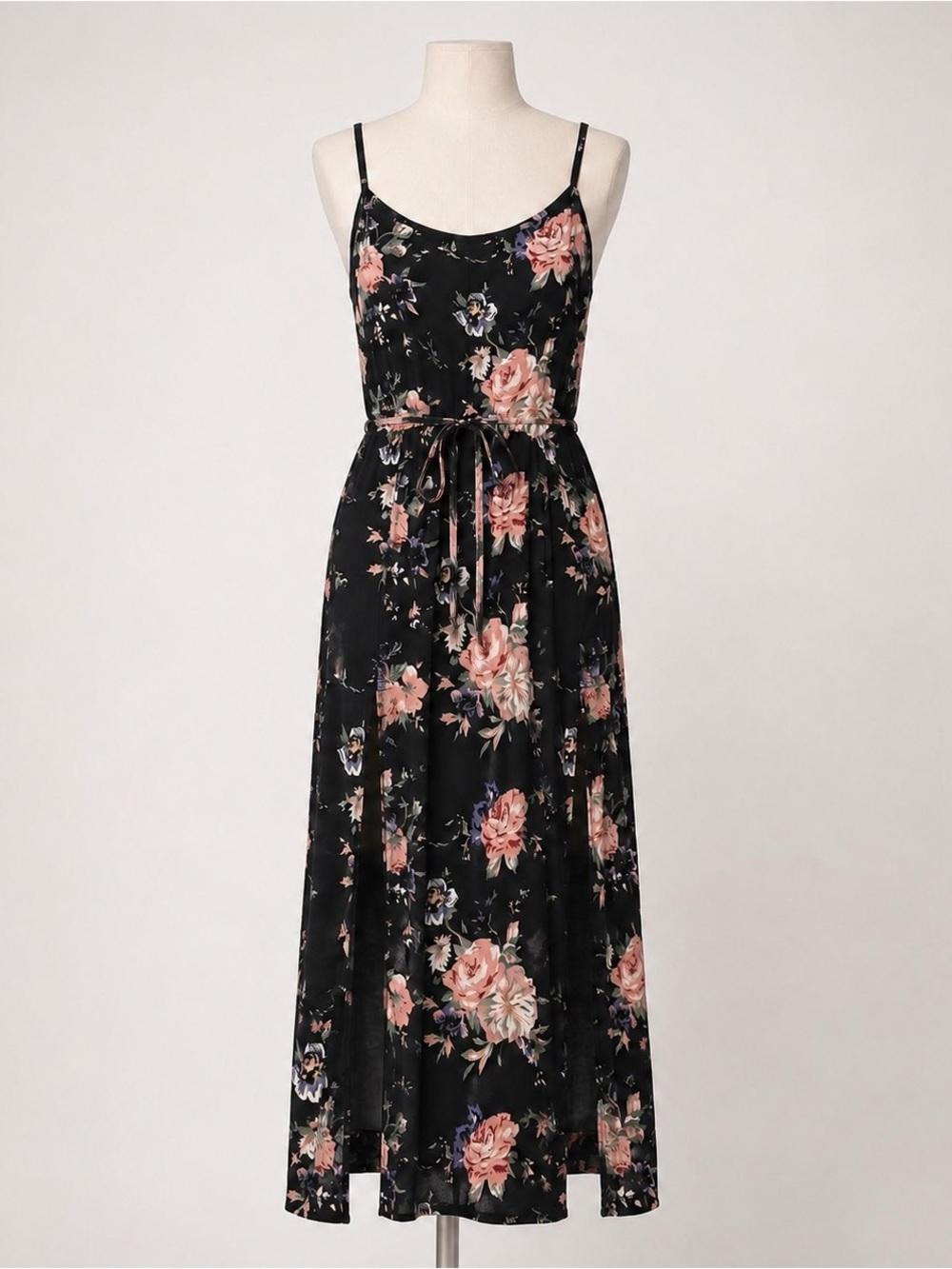 Auguste Floral Ankle Length Slip Dress with 2 Slits : Sz US 2